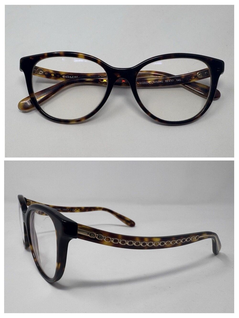 Coach Eyeglass Frames HC 6177 52-17-140 Dark Tortoise 5120
